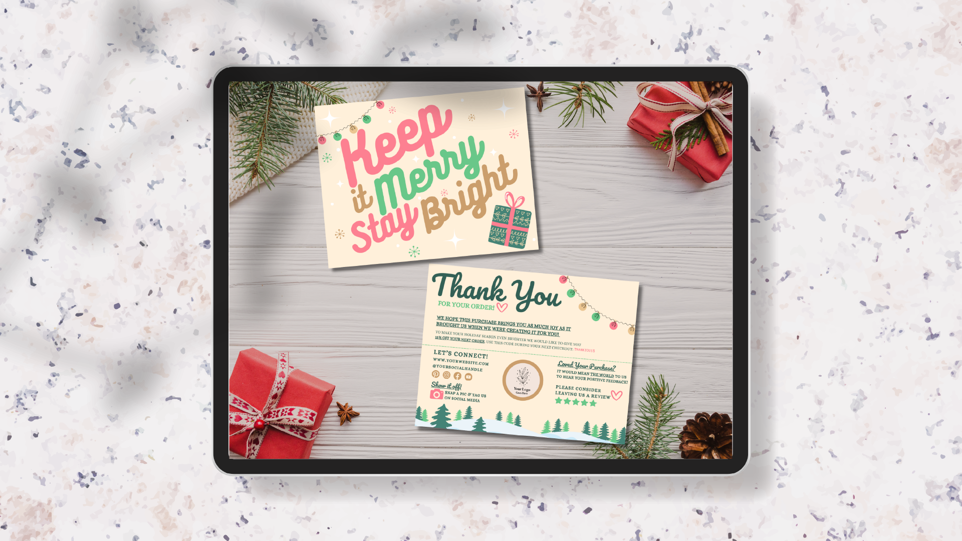 Printable small business thank you card